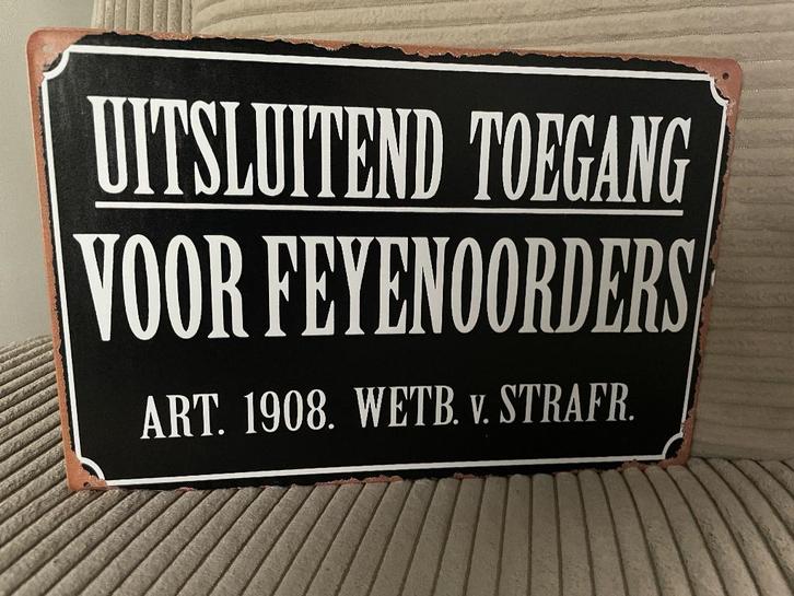 Feyenoord , metalen tekstbord (Old Look), Huis en Inrichting, Woonaccessoires | Tekstborden en Spreuken, Nieuw, Ophalen of Verzenden