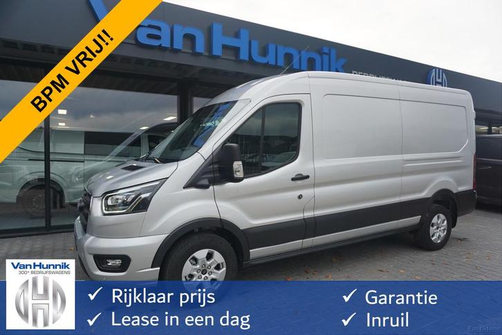 Ford Transit 350L L3H2 Limited AUT-10 RWD 165PK BPM VRIJ Nav, Auto's, Bestelauto's, Bedrijf, Te koop, 360° camera, ABS, Adaptive Cruise Control