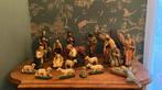 Antieke oude kerstgroep kerststal gips compleet groot, Ophalen, Gebruikt