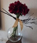 Prachtig bloemstuk met 10 nw amaryllis kunstbloemen in vaas, Ophalen of Verzenden, Nieuw, Binnen