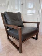 Design fauteuil zwart - leren kussens - Camerich, Huis en Inrichting, Gebruikt, Hout, 75 tot 100 cm, 50 tot 75 cm