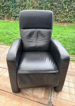 Lederen relaxfauteuil relax stoel zwart leer fauteuil, Ophalen, Minder dan 75 cm, Leer, Zo goed als nieuw
