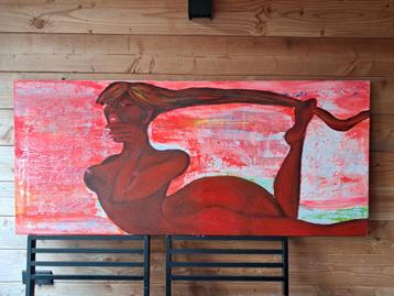 Schitterend Abstract Naakt Neonverf 160 x 70 Linnen beschikbaar voor biedingen