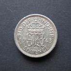 6 Pence 1943 Groot Brittanië km#852, Verzenden, Overige landen, Losse munt, Zilver