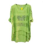 Lime groen Oversized gaten laagjes Tshirt met Mickey Mouse, Kleding | Dames, Nieuw, Groen, Ophalen of Verzenden, Korte mouw
