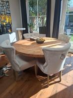 Mango houten eettafel 150 rond, Huis en Inrichting, Tafels | Eettafels, 100 tot 150 cm, Rond, Ophalen of Verzenden, Zo goed als nieuw