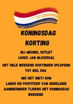 KONINGSDAG WEEKEND KORTING BIJ MEUBEL OUTLET LOODS JAN, Nieuw, Meubels tafel eettafel stoelen fauteuil hoekbank, Ophalen of Verzenden