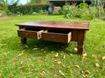 Koloniale Salontafel Eikenhout - 2 Lades, Huis en Inrichting, Tafels | Salontafels, 100 tot 150 cm, Eikenhout, Zo goed als nieuw