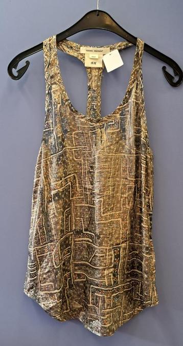Isabel Marant x H&M metallic racerback top 66% zijde S 46454 beschikbaar voor biedingen