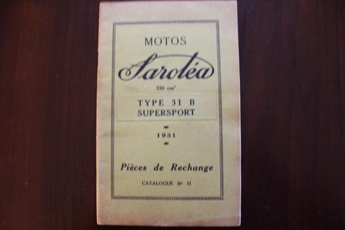 Sarolea type 31B Super Sport parts list pieces de rechange, Motoren, Handleidingen en Instructieboekjes, Overige merken, Ophalen of Verzenden