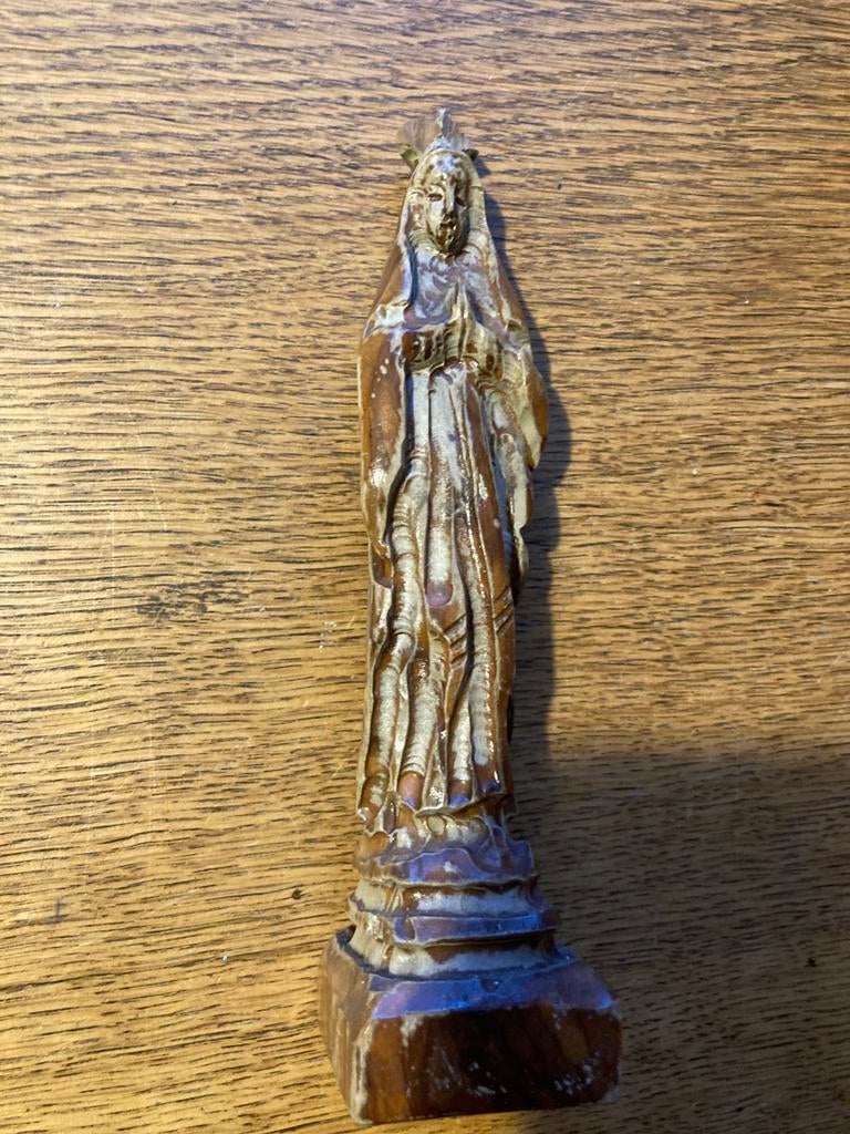 Houten maria beeldje, Ophalen of Verzenden, Gebruikt, Beeld(je)