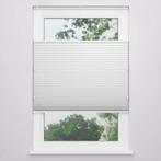 4 witte plisse gordijnen 56 cm x 103 cm lichtdoorlatend, Nieuw, Wit, 100 tot 150 cm, 50 tot 100 cm