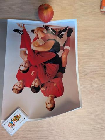 Poster Ajax legendes. Johan Cruyff en nog drie..... Paul Huf beschikbaar voor biedingen