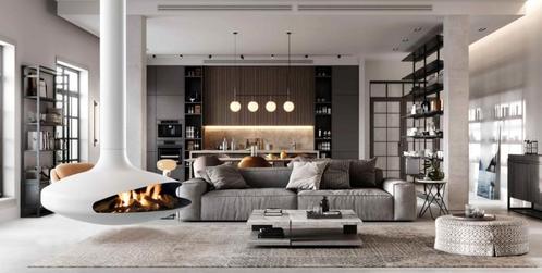 Aanbieding design hanghaard Gyrofocus met Aansluitmaterialen, Huis en Inrichting, Haarden, Zo goed als nieuw, Gashaard, Ophalen of Verzenden