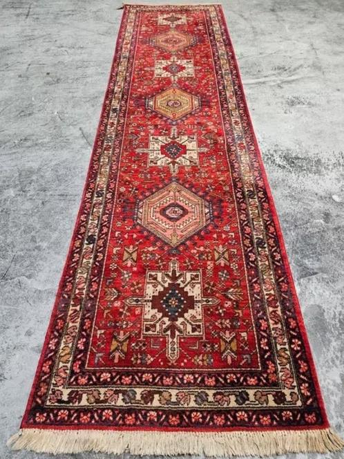 Vintage Perzisch wol vloerkleed loper Kadjar Karaja 89x332cm, Huis en Inrichting, Stoffering | Tapijten en Kleden, Gebruikt, 50 tot 100 cm