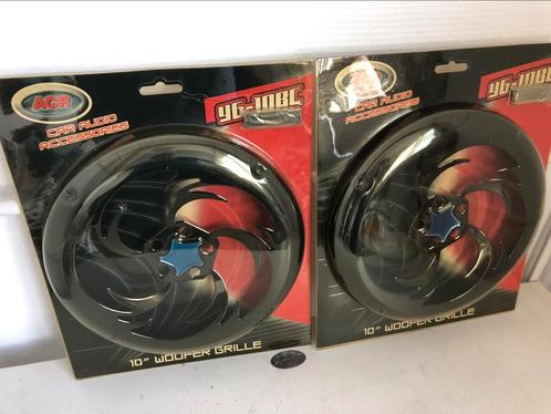 Speakergril woofergril 2stuks 25 cm 10 inch chroom metaal, Auto diversen, Autospeakers, Zo goed als nieuw, Ophalen of Verzenden