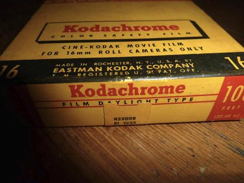 onbelichte 16mm film Kodachrome K449 30mtr --, Audio, Tv en Foto, Filmrollen, 16mm film, Ophalen of Verzenden