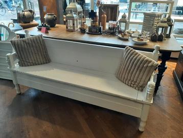 Landelijke wit houten klepbank 192 cm beschikbaar voor biedingen