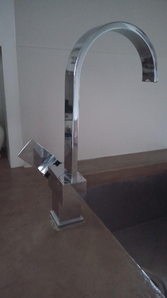 Eengreeps keuken mengkraan. Chroom, Doe-het-zelf en Verbouw, Sanitair, Gebruikt, Kraan, Chroom, Ophalen of Verzenden