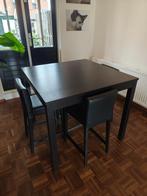 IKEA Bjursta hoge eettafel met aanzetstuk + 4 stoelen, Huis en Inrichting, Tafels | Eettafels, Ophalen, Gebruikt, Vier personen