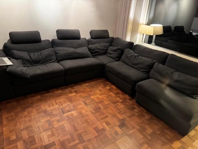 zeer comfortabele Montel hoekbank (vijf losse onderdelen), Huis en Inrichting, Banken | Bankstellen, Gebruikt, Hoekbank, Vierpersoons of meer