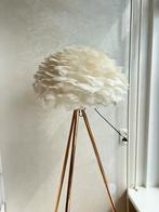 Witte vloerlamp veertjes goud luxe lamp, Ophalen, Zo goed als nieuw