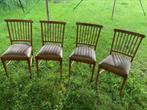 4 mooie stevige stoelen spijlenstoel massief hout, Huis en Inrichting, Stoelen, Ophalen, Gebruikt, Hout, Vier
