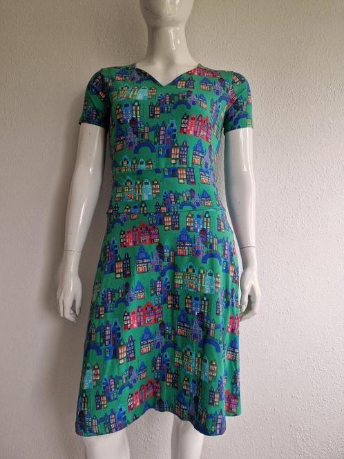 Lien & Giel set (rok en top). Maat L. Groen/huisjesprint., Kleding | Dames, Rokken, Zo goed als nieuw, Maat 38/40 (M), Groen, Onder de knie