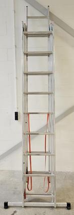 Ladder 3x9 treden in zeer goede staat, Doe-het-zelf en Verbouw, Ladders en Trappen, Ophalen, Gebruikt, Ladder, Opvouwbaar of Inschuifbaar