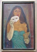 ==Hans Walter Scheller 1896-1964==vrouw met masker=, Antiek en Kunst, Kunst | Schilderijen | Klassiek, Ophalen