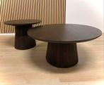Japandi salontafel mokka bruin rond & of bijzettafel, Ophalen, 50 tot 100 cm, Rond, Nieuw