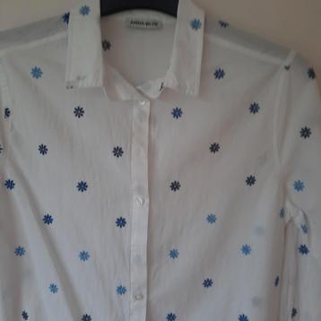 ANNA BLUE, blouse met geborduurde bloemetjes, KATOEN beschikbaar voor biedingen