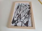 Abstracte tekening in lijst, Ophalen