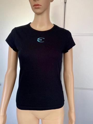 E378 Nieuw: Just Cavalli: maat XS=34 zwart Top T-shirt beschikbaar voor biedingen