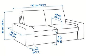 Ikea KIVIK 2-zitsbank + Voetenbank (Zo goed als nieuw) - afbeelding 4