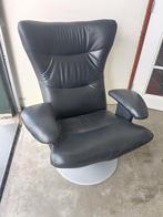 Verikon fauteuil zwart leer, Ophalen, Zo goed als nieuw, 75 tot 100 cm, Leer