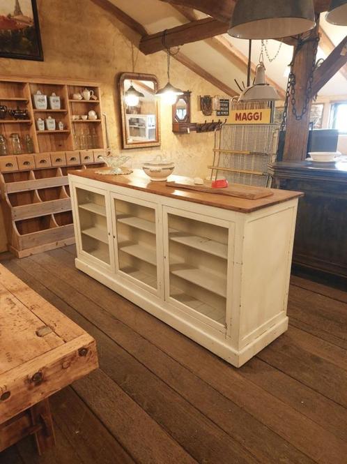 mooie oude toonbank met vitrine gedeelte  glazen voorkant, Antiek en Kunst, Curiosa en Brocante, Ophalen