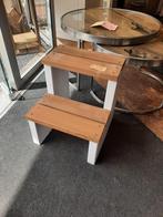 Handgemaakt houten opstapje wit/blank, Ophalen, Zo goed als nieuw