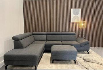 Montel Modena - Hoekbank + Hocker - Donkergrijs beschikbaar voor biedingen