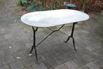Ovale marmeren bistrotafel tuintafel, Tuin en Terras, Ophalen, Gebruikt, Nvt, Metaal