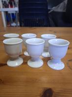 6 Witte eierdopjes, Huis en Inrichting, Keuken | Servies, Gebruikt, Overige typen, Ophalen of Verzenden, Overige stijlen