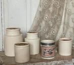 Brocante oude aardewerk zalf potjes met kurkje vanaf 12,-, Ophalen of Verzenden