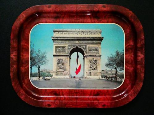 Vintage blikken dienblad Arc-De-Triomphe Parijs, Antiek en Kunst, Curiosa en Brocante, Ophalen of Verzenden