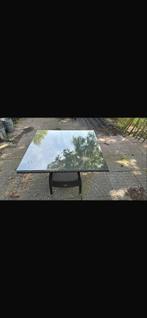 Tafel met glasplaat 8 stuks, Tuin en Terras, Ophalen, Gebruikt, Vierkant, Wicker