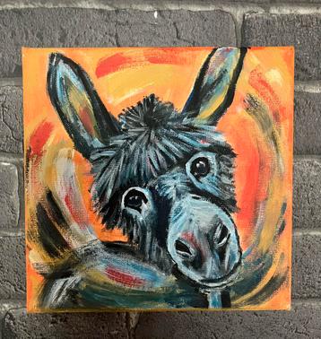 Schilderij ezeltje beschikbaar voor biedingen