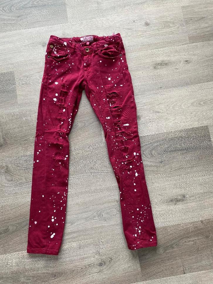 VINGINO verfspatten / gaten broek netjes maat 152 ZD, Kinderen en Baby's, Kinderkleding | Maat 152, Gebruikt, Meisje, Broek, Ophalen of Verzenden