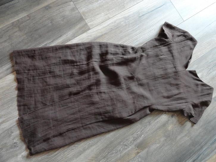 Dominguez bruine jurk avond gala etentje linnen look 38 40, Kleding | Dames, Jurken, Zo goed als nieuw, Maat 38/40 (M), Bruin