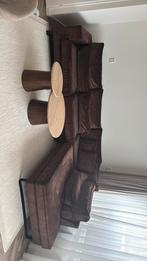 Bruine velvet bank, Ophalen, Zo goed als nieuw, Rechthoekig, 125 cm of meer