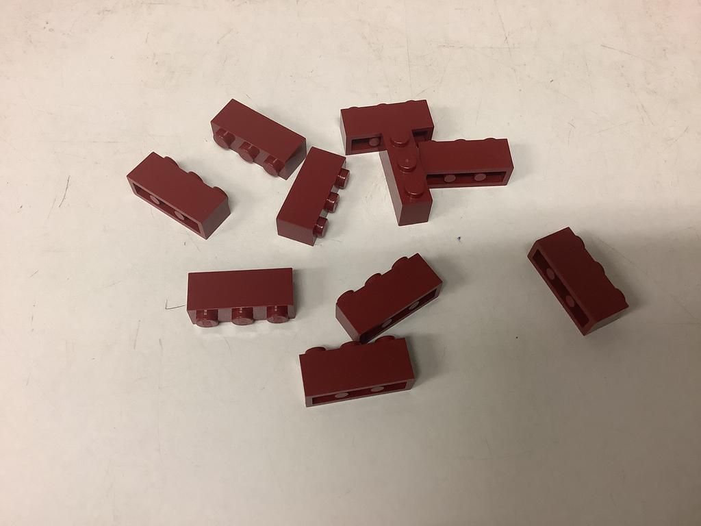 Lego steen 1x3 donker rood, Ophalen of Verzenden, Gebruikt, Losse stenen, Lego