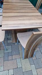 Uitschuifbare eettafel + 8 stoelen, Huis en Inrichting, Tafels | Eettafels, Ophalen, Gebruikt, 200 cm of meer, 50 tot 100 cm